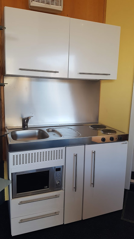 Residential 1200mm Wide Silver Mini Kitchen with Hobs